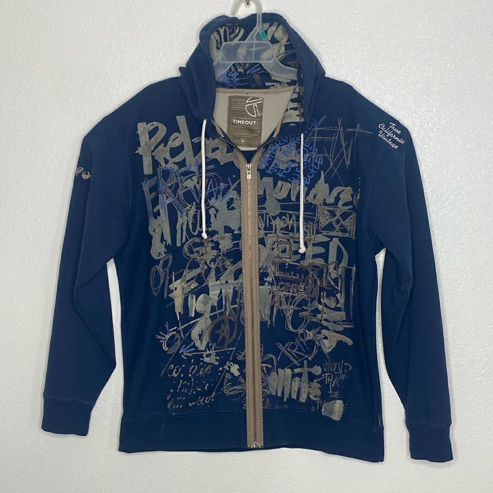 TIME OUT Men’s Full Metal Zip Hoodie Size XL